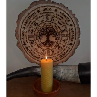 5 inch large rolled beeswax candle