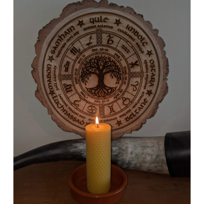 5 inch large rolled beeswax candle