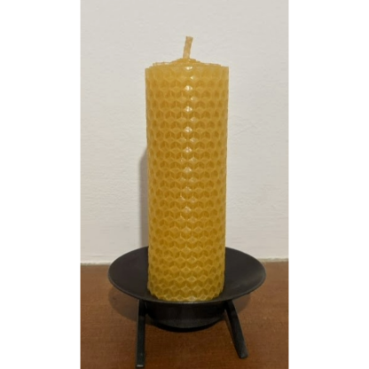 medium 5 beeswax candle rolled