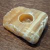 Orange calcite T-light holder