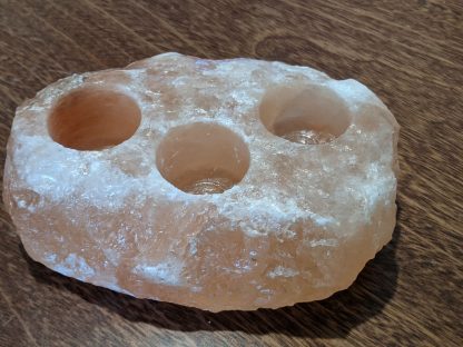 pink rock salt tea light holder 3 hole