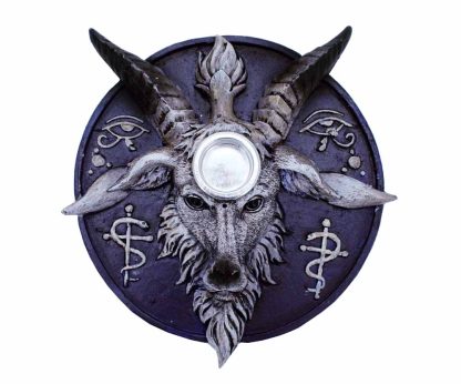 purple baphomet candle and incense holder