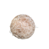 An 11-inch round gift basket with wood wool