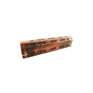 A luxurious Sheesham Wood incense box with intricate brass inlay and a Jali design.