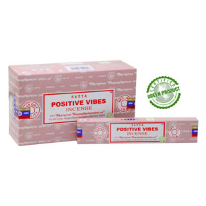 A pack of Satya Positive Vibes incense sticks
