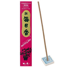 Nippon Kodo Morning Star Rose Incense Sticks, 50 pack, displayed with packaging.