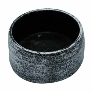 Textured black and silver t-light holder.