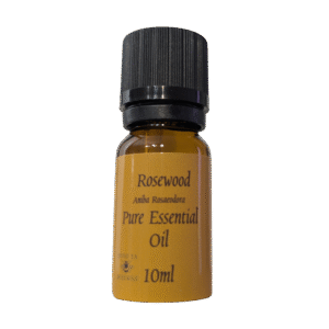 10 ml bottle of Rosewood Essential Oil with mild, floral scent for calming aromatherapy