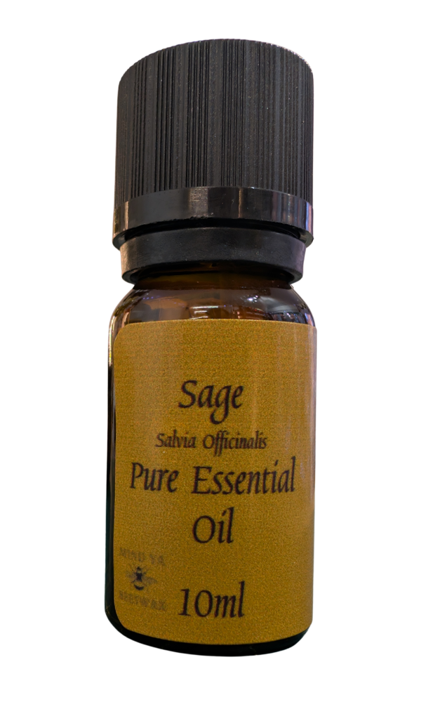 Sage Essential Oil – 10ml 10ml Sage Essential Oil bottle with fresh herbal aroma for aromatherapy.